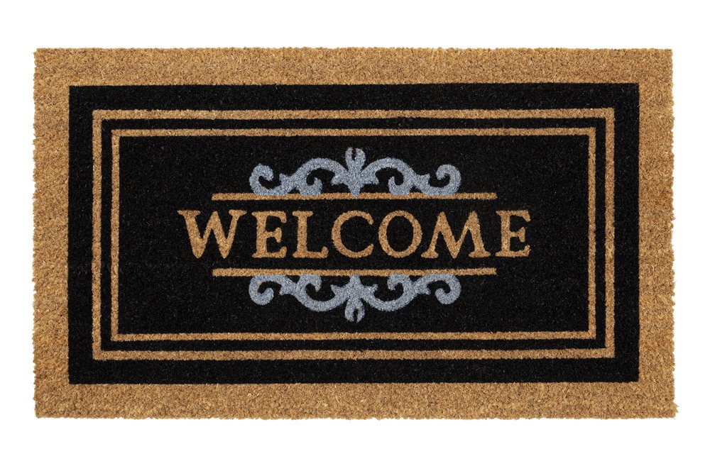 Kokosová rohožka E-COCO CLASSIC WELCOME BLACK